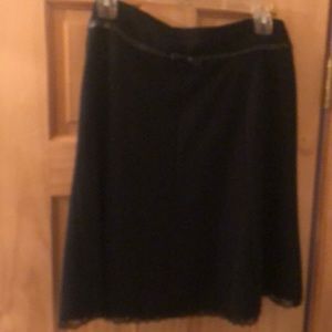 Black skirt leather leather/lace detail